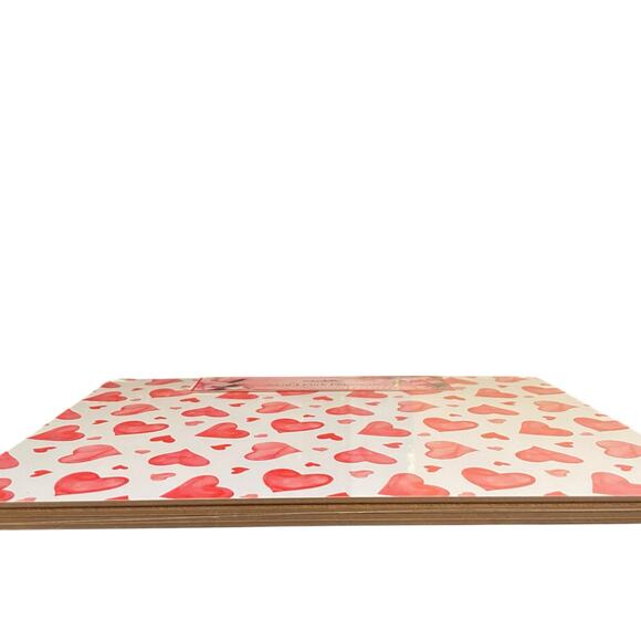 Colordrift Valentine Red HEARTS Cork Backed Hard Placemats 12x16 Set of 4 New - Picture 9 of 10